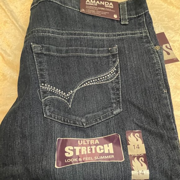 GLORIA VANDERBILT AMANDA CLASSIC FIT STRETCH TAPPERED SIZE 14 NWT - Picture 7 of 8